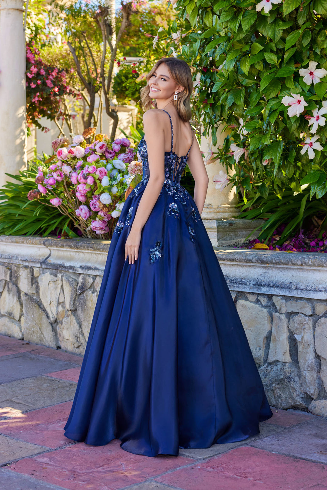 Applique Sleeveless A-line Gown by Juliet JT2617U