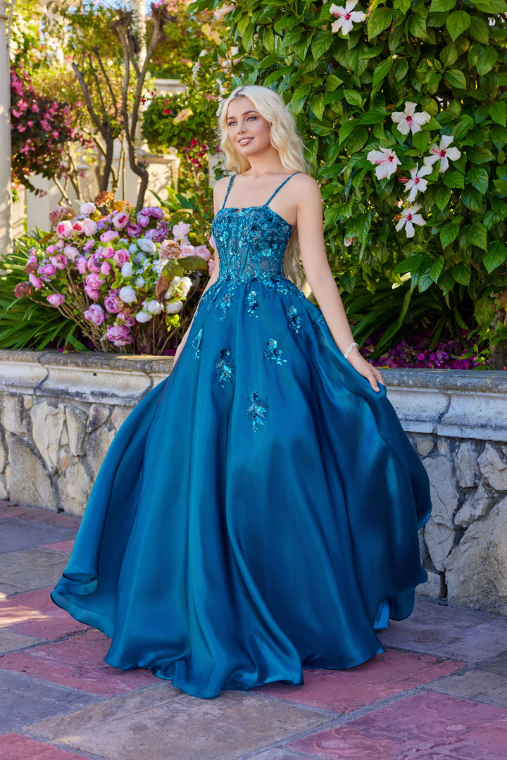 Applique Sleeveless A-line Gown by Juliet JT2617U