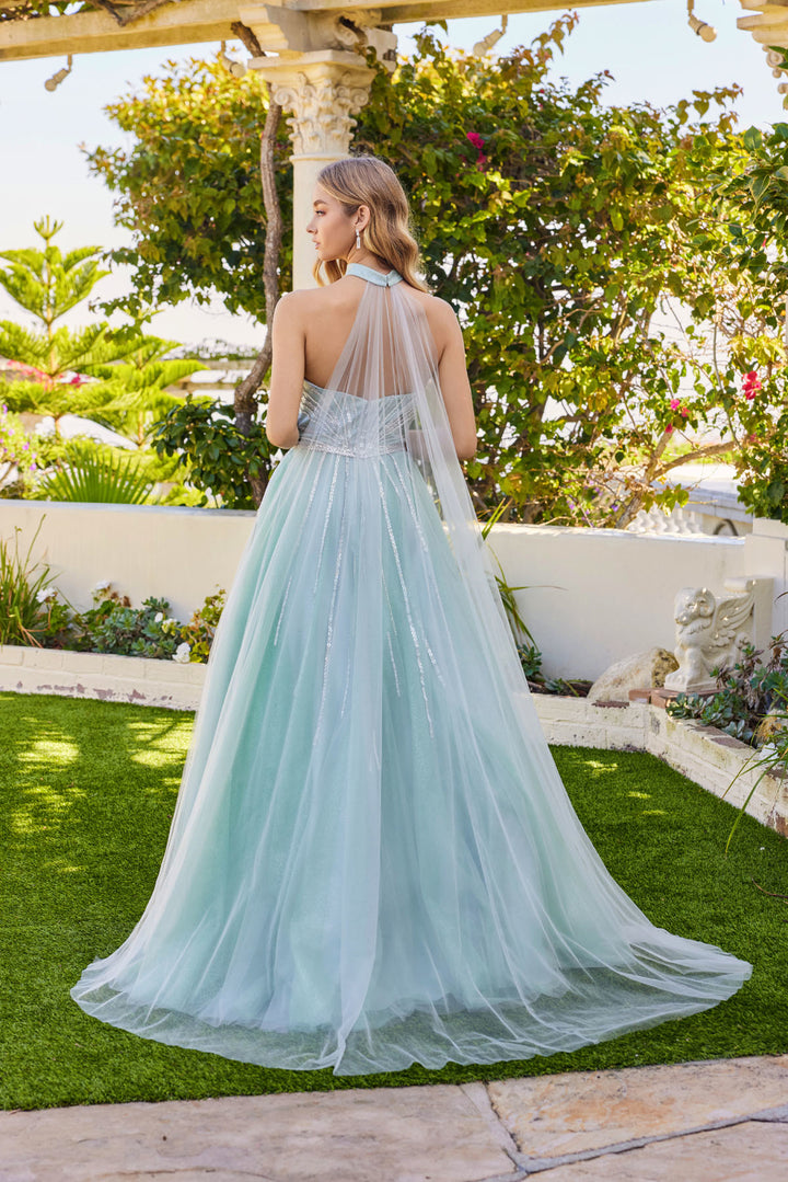 Tulle Strapless Cape A-line Gown by Juliet JT2620U