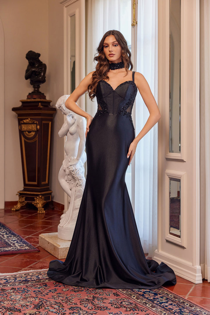 Fitted Sleeveless Choker Gown by Juliet JT2628L