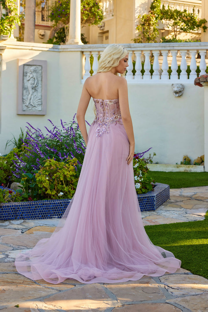 Beaded Sweetheart A-line Slit Gown by Juliet JT2640G