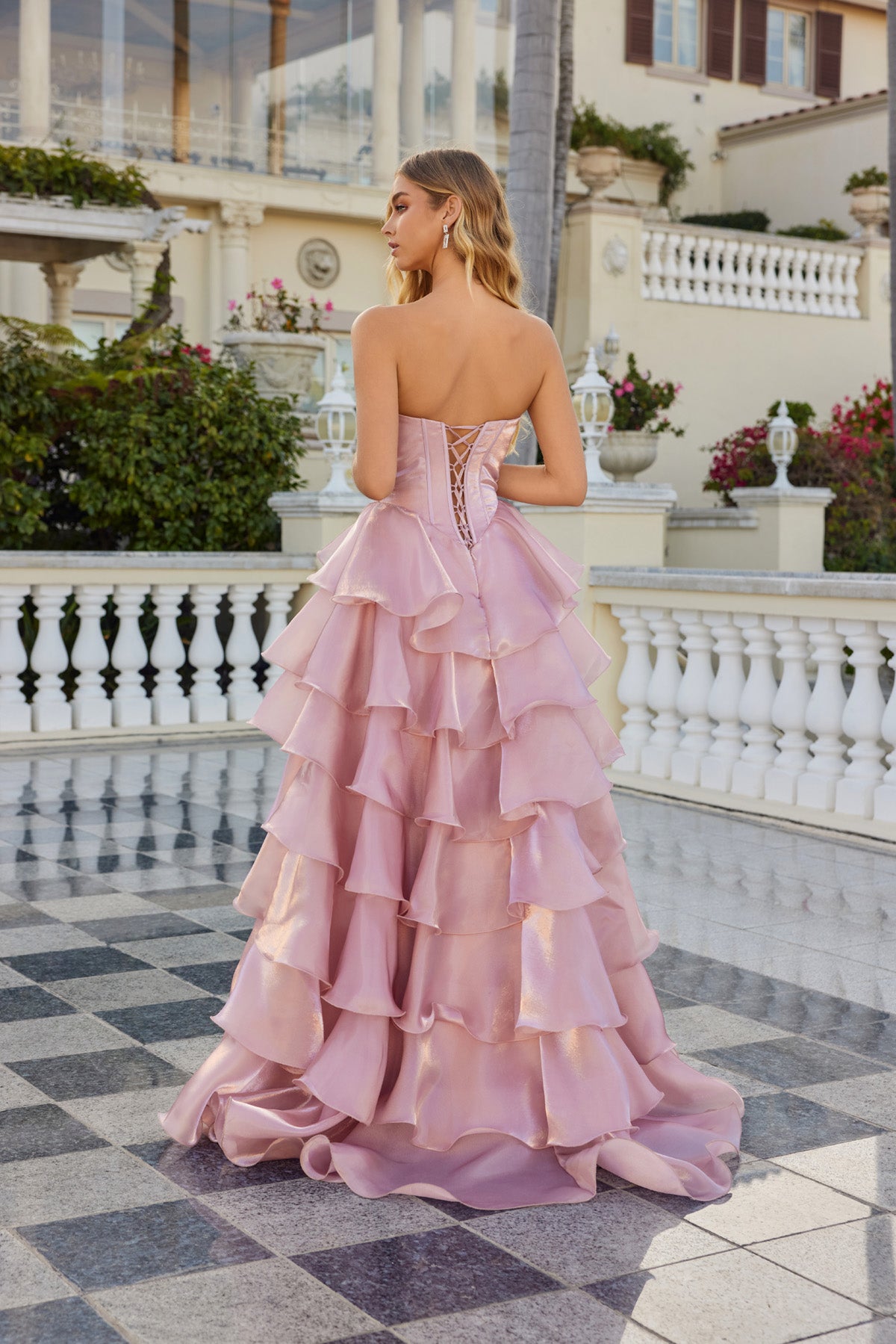 Strapless A-line Ruffled Slit Gown by Juliet JT2664S – ABC Fashion