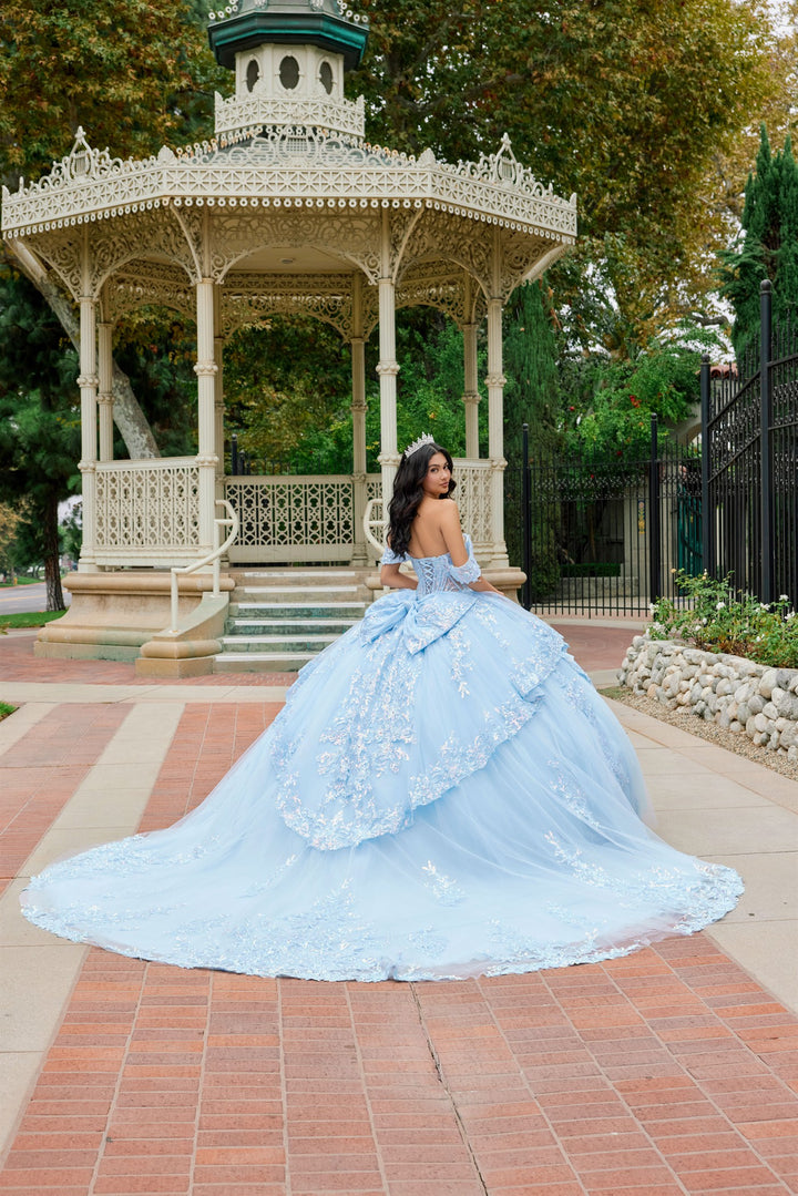 Applique Off Shoulder Ball Gown by Juliet JT1498J