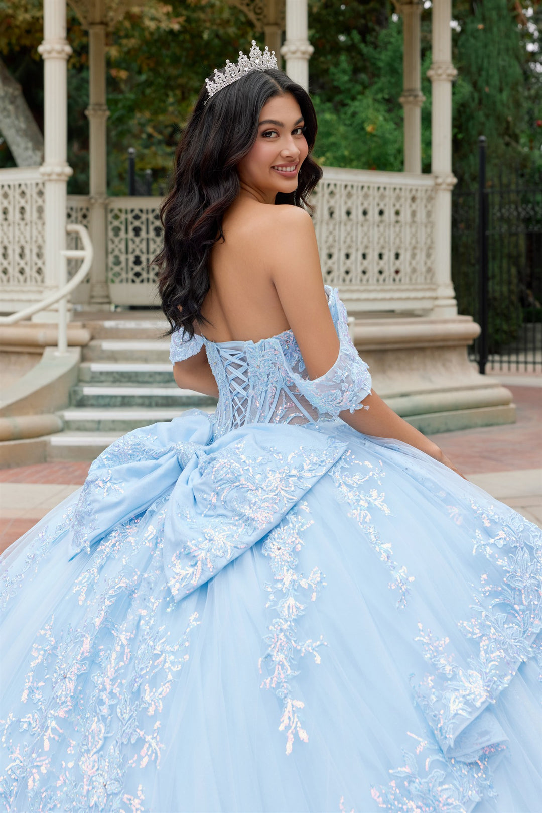 Applique Off Shoulder Ball Gown by Juliet JT1498J
