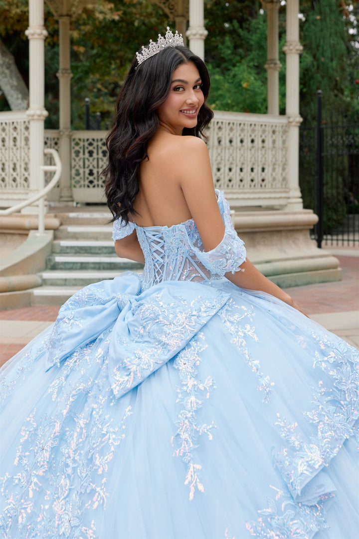 Applique Off Shoulder Ball Gown by Juliet JT1498J