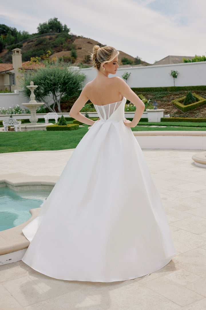 Strapless Corset Wedding Slit Gown by Nox Anabel JE988