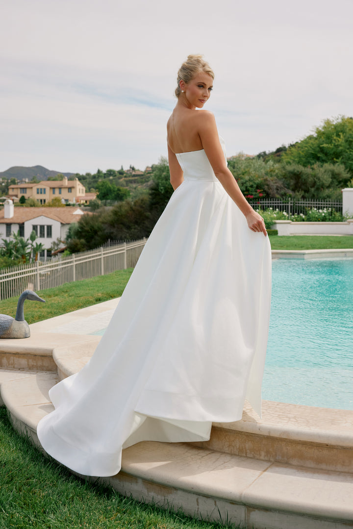 Strapless A-line Wedding Slit Gown by Nox Anabel JW938