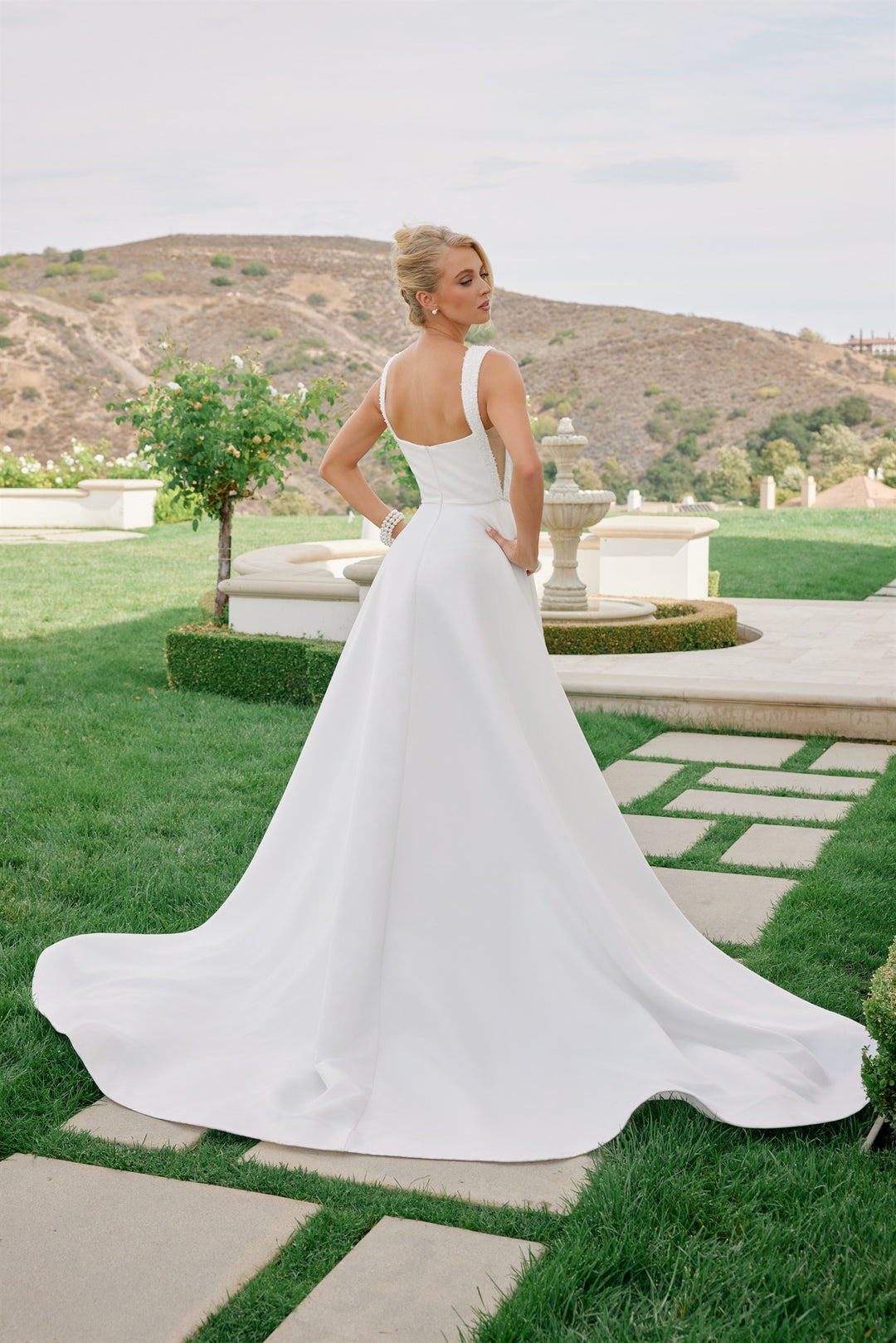 Satin Sleeveless A-line Bridal Gown by Nox Anabel JW1048