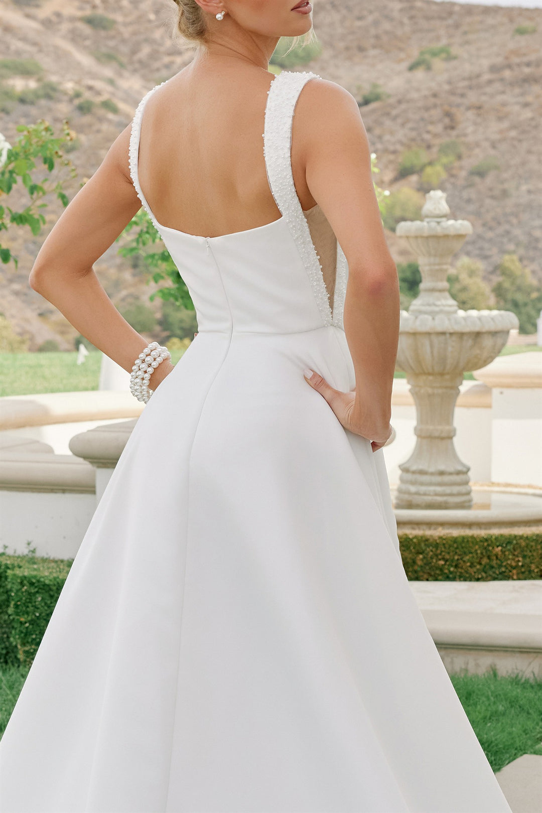 Satin Sleeveless A-line Bridal Gown by Nox Anabel JW1048