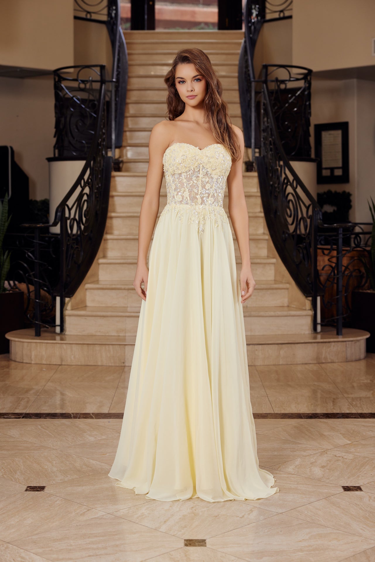 Chiffon Strapless A-line Gown by Nox Anabel C1617 – ABC Fashion