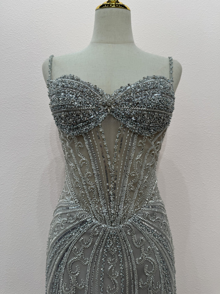 Beaded Short Sleeveless Dress by Nox Anabel F7137
