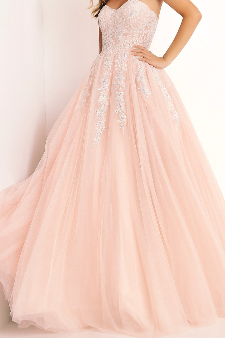 Tulle Strapless A-line Gown by Jovani 00915