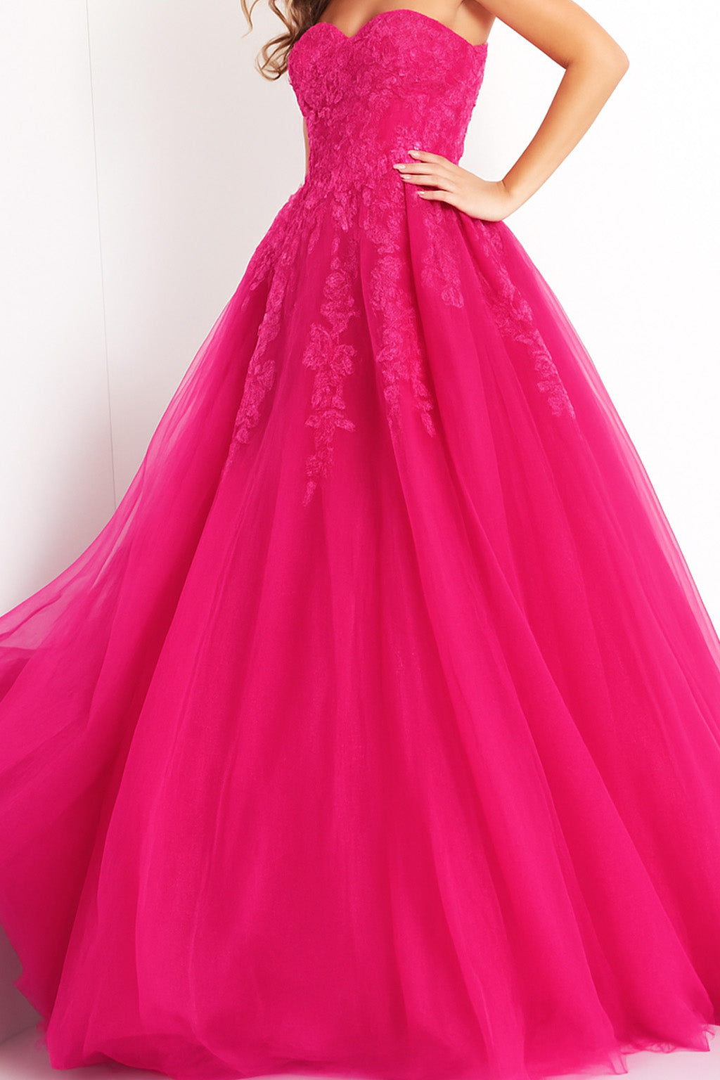 Tulle Strapless A-line Gown by Jovani 00915