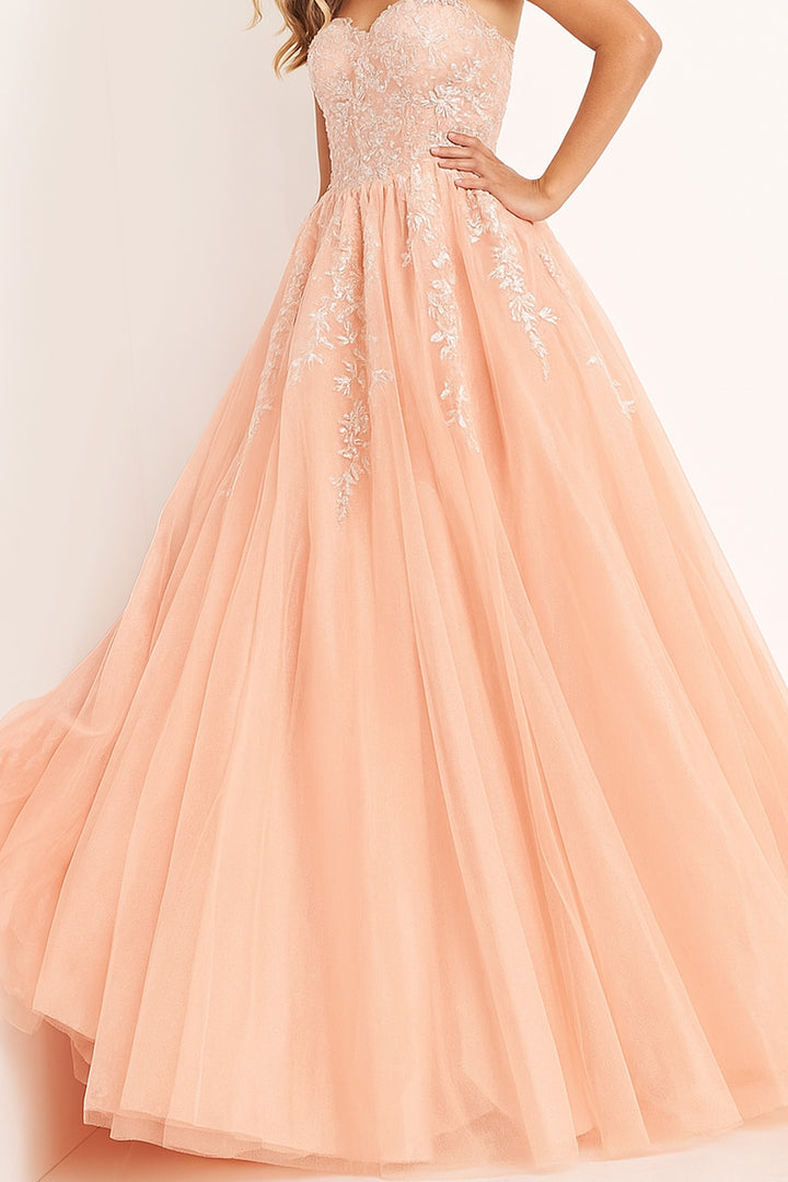 Tulle Strapless A-line Gown by Jovani 00915