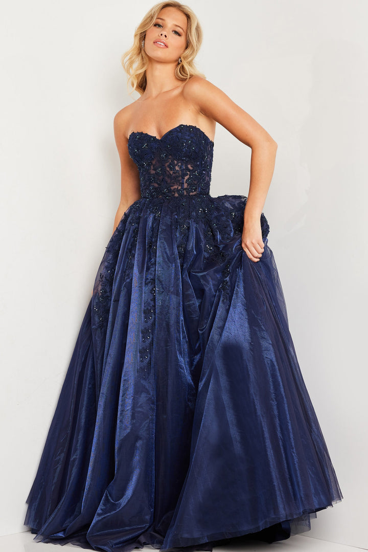 Tulle Strapless A-line Gown by Jovani 00915
