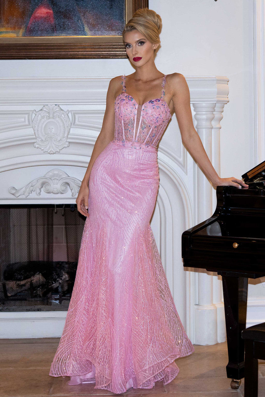 Glitter Off Shoulder Mermaid Dress by Lenovia 8430