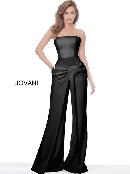 Crepe Strapless Jumpsuit by Jovani 03828
