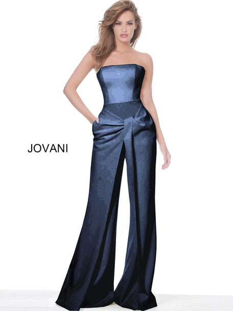 Crepe Strapless Jumpsuit by Jovani 03828