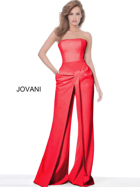 Crepe Strapless Jumpsuit by Jovani 03828