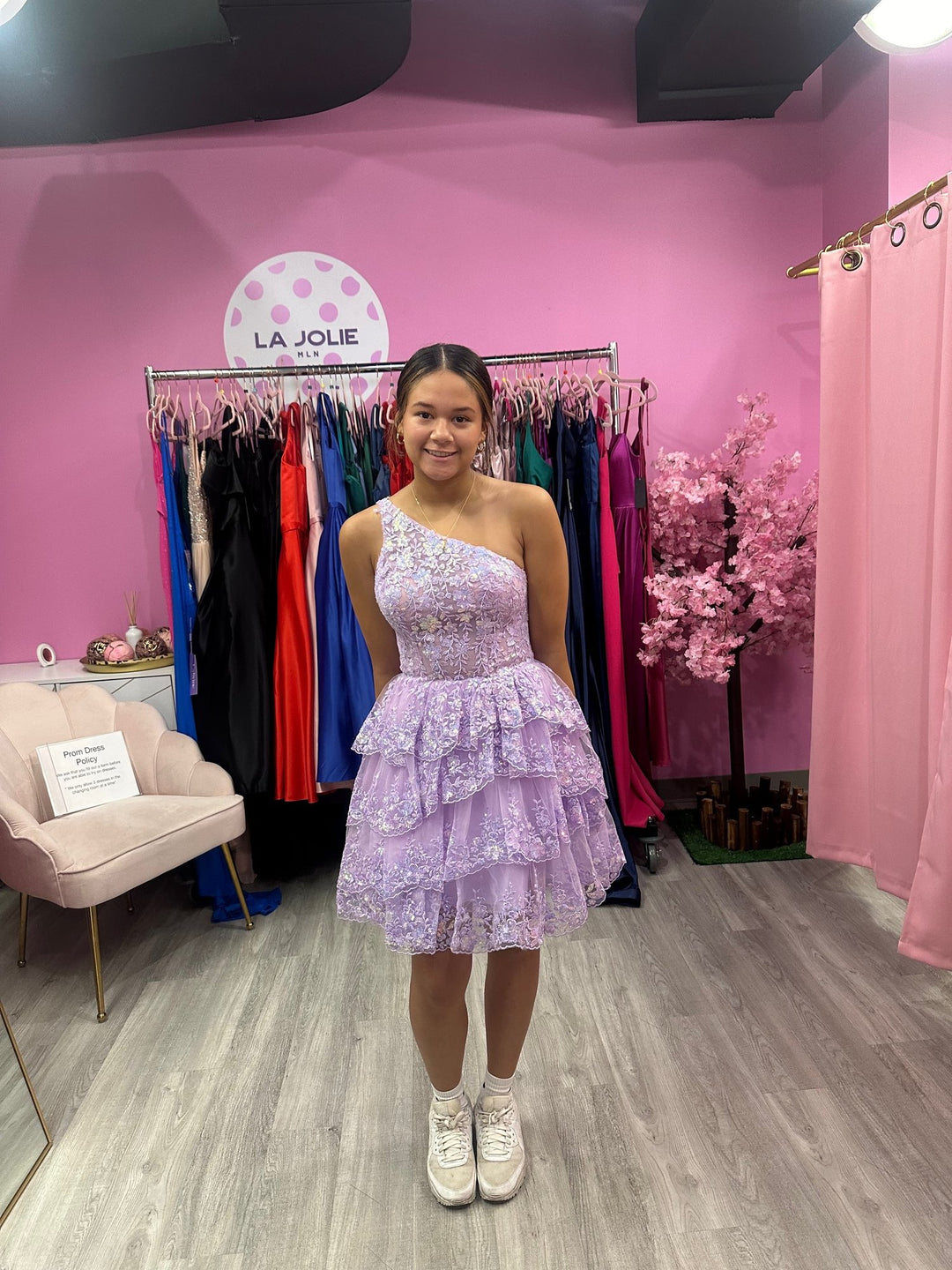 Short One Shoulder Tiered Dress by Jovani 42016