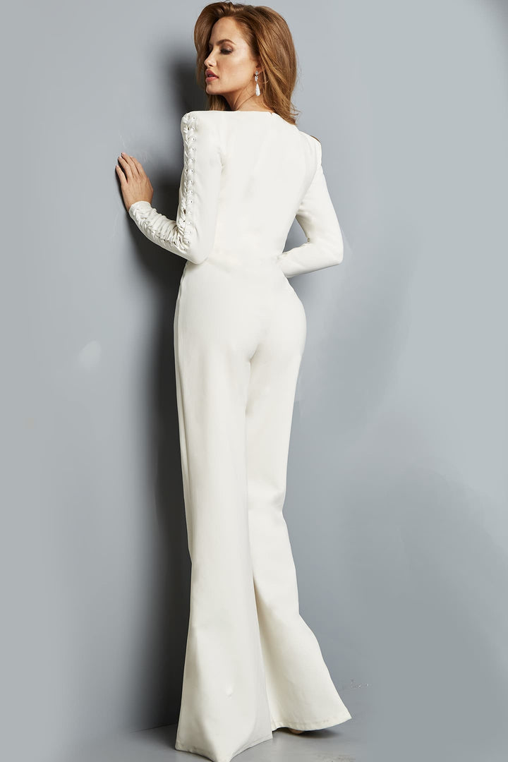 Long Sleeve Square Neck Jumpsuit by Jovani 09588