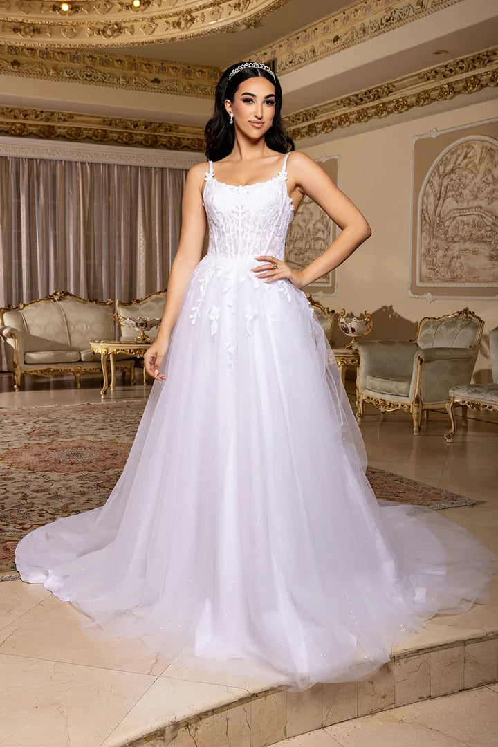 Applique Sleeveless Bridal Gown by May Queen RQ8273