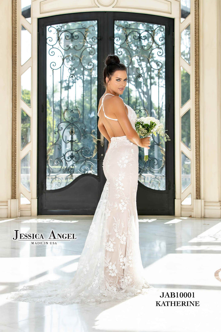 Fitted V-Neck Bridal Gown by Jessica Angel 10001