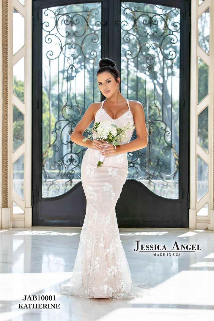 Fitted V-Neck Bridal Gown by Jessica Angel 10001