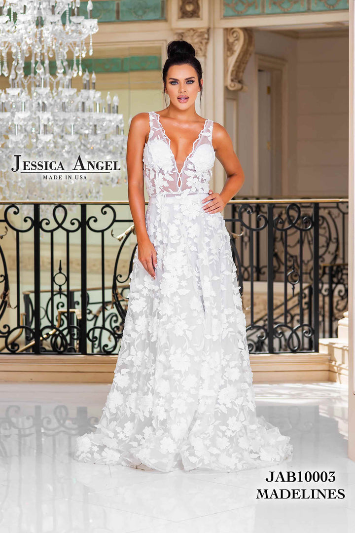 3D Floral A-line Bridal Gown by Jessica Angel 10004