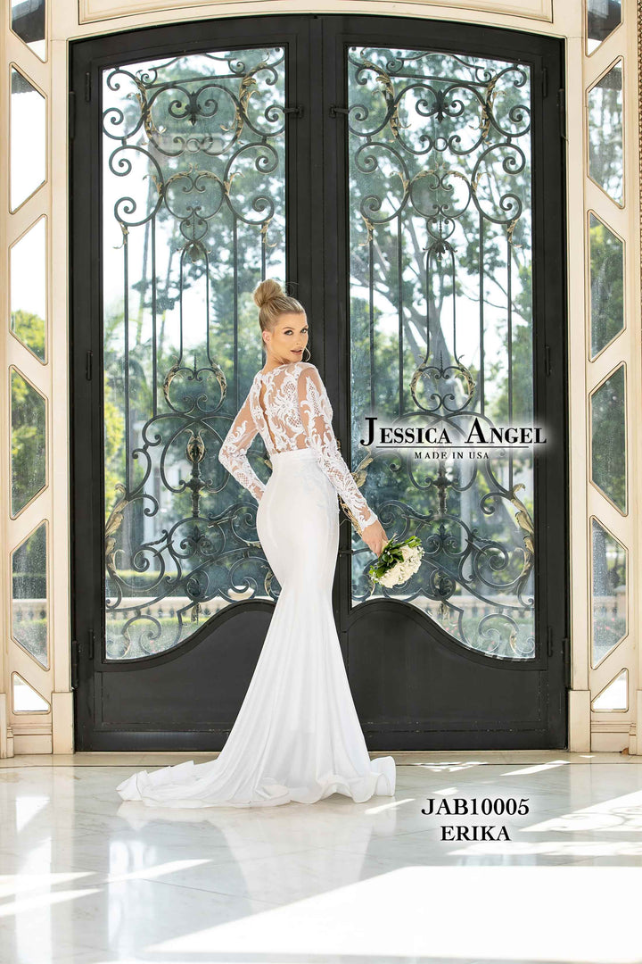 Fitted Long Sleeve Bridal Gown by Jessica Angel 10005