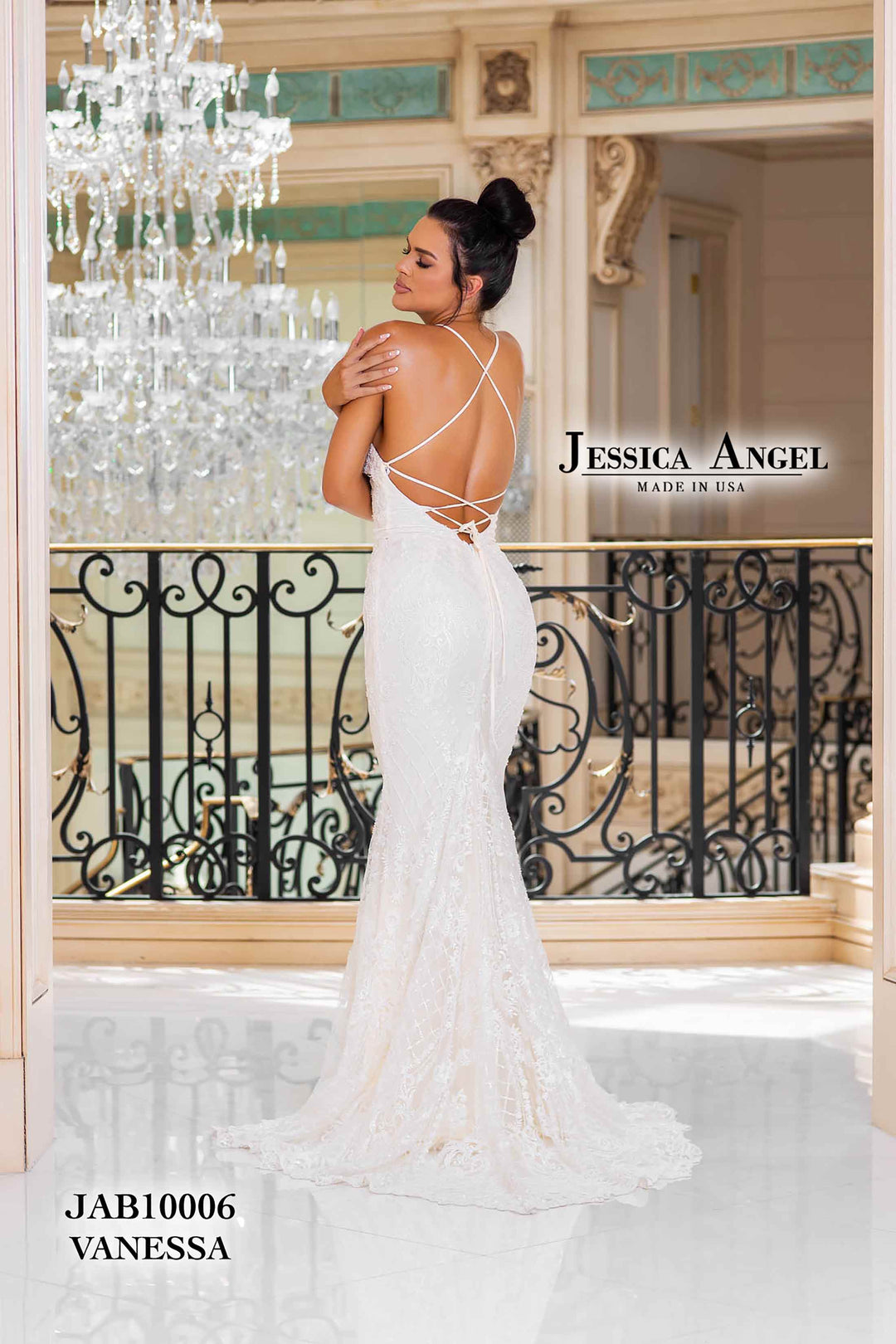 Applique V-Neck Bridal Gown by Jessica Angel 10006
