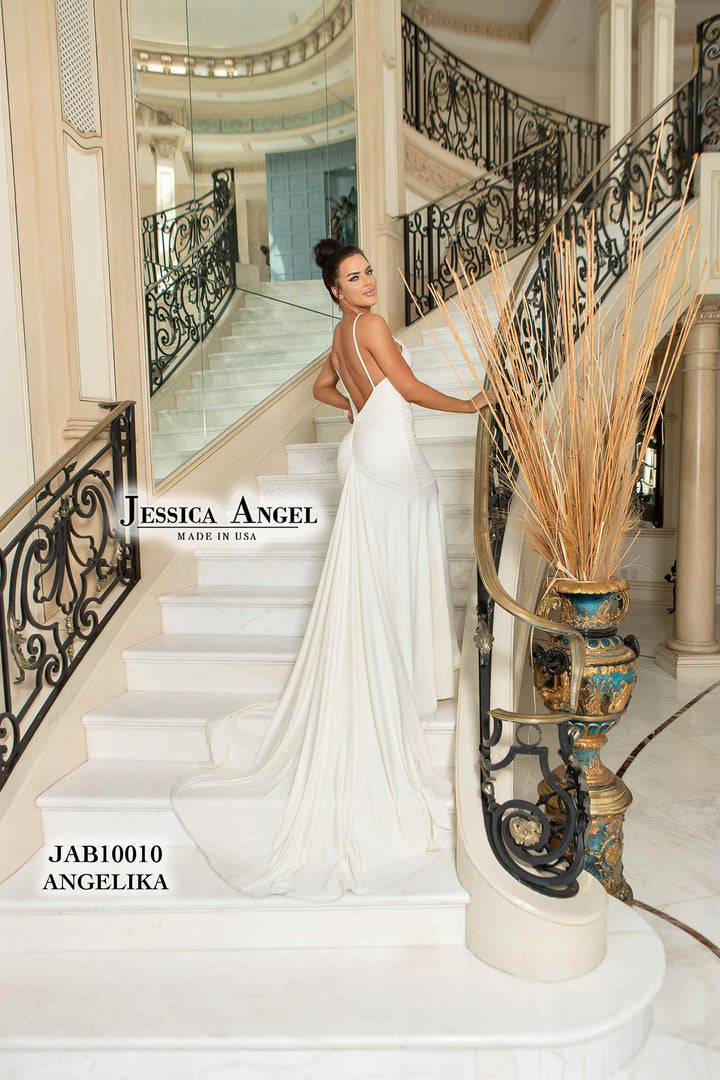 Fitted V-Neck Bridal Gown by Jessica Angel 10010