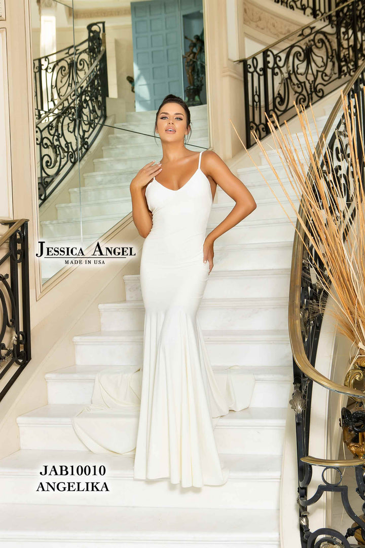 Fitted V-Neck Bridal Gown by Jessica Angel 10010