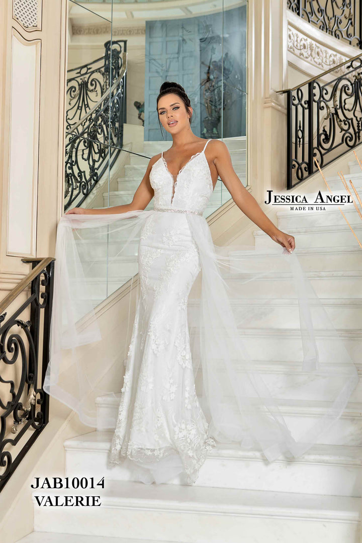 Applique Overskirt Bridal Gown by Jessica Angel 10014