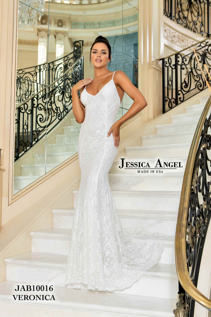 Lace Sleeveless Bridal Gown by Jessica Angel 10016