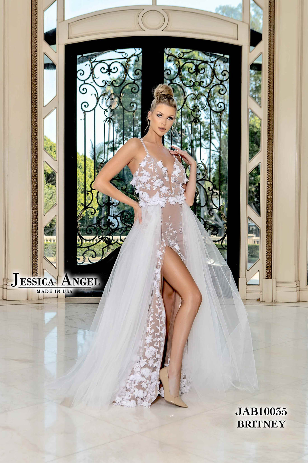 V-Neck A-line Bridal Gown by Jessica Angel 10035