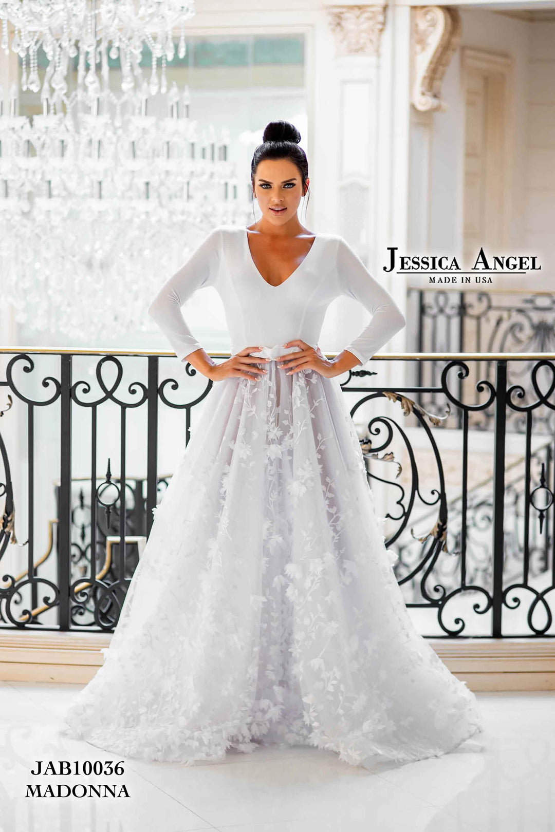 Long Sleeve A-line Bridal Gown by Jessica Angel 10036