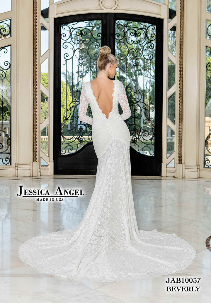 Fitted Long Sleeve Bridal Gown by Jessica Angel 10037