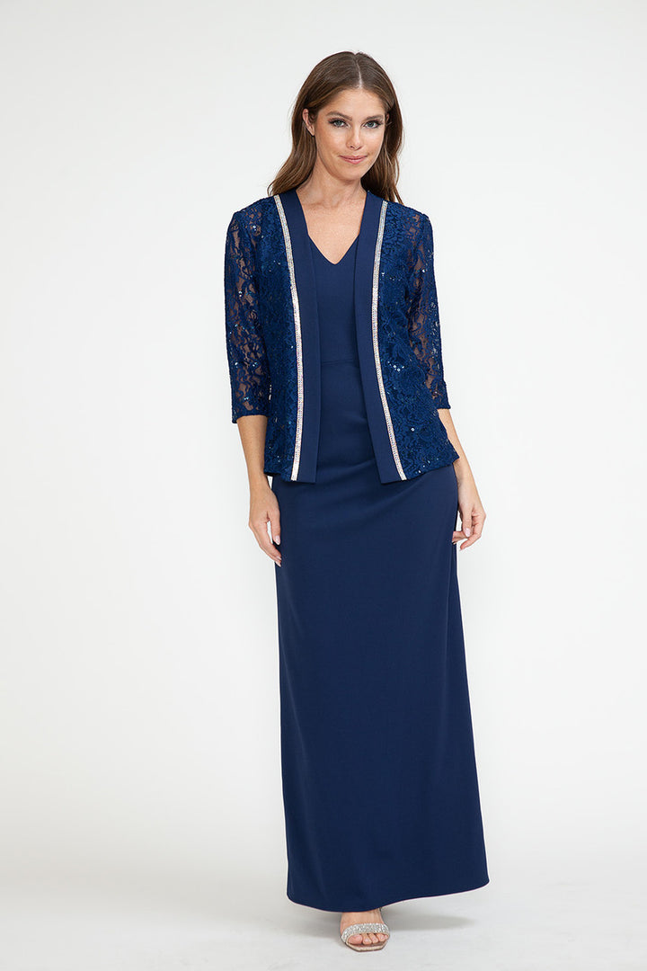 2-Piece Lace Jacket A-line Gown by Lenovia 5293