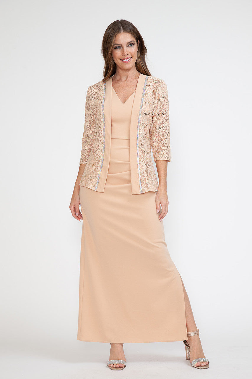 2-Piece Lace Jacket A-line Gown by Lenovia 5293