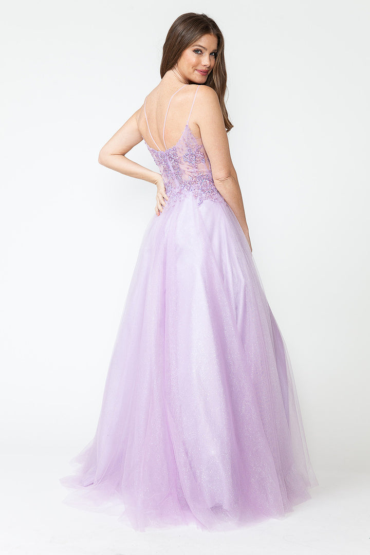 Applique Sleeveless A-line Gown by Lenovia 8182