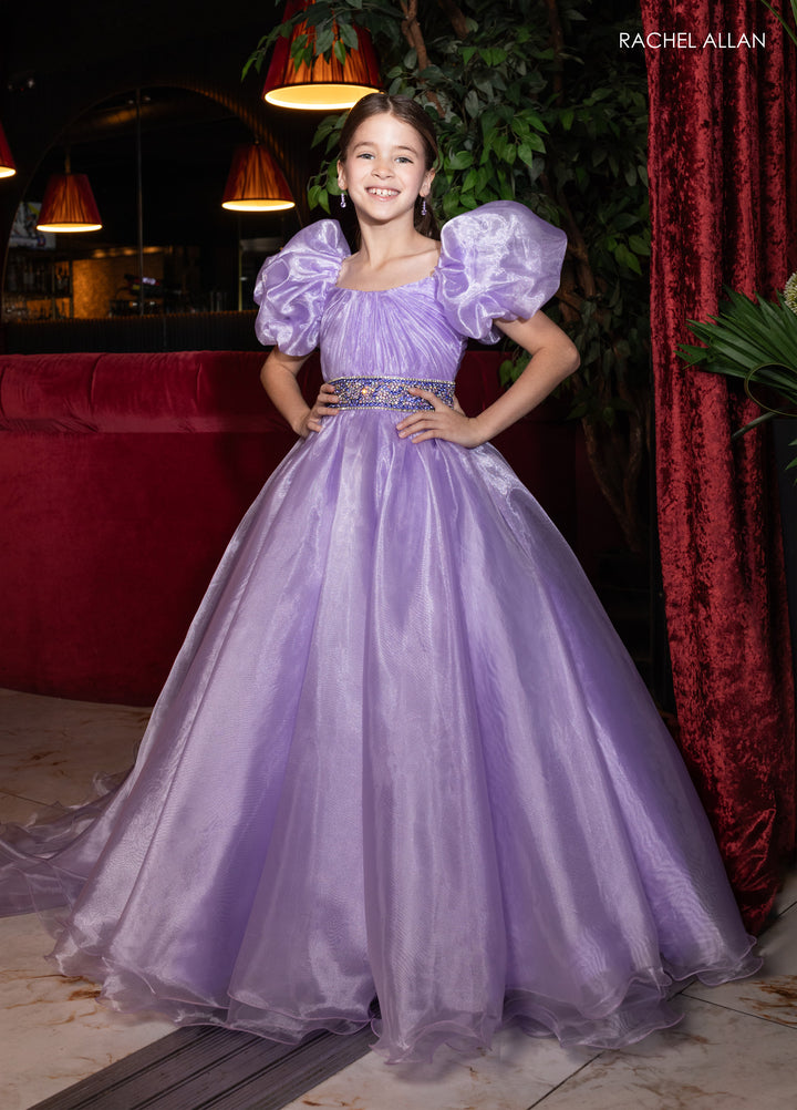 Girl's Organza Puff Sleeve Gown by Rachel Allan 10275