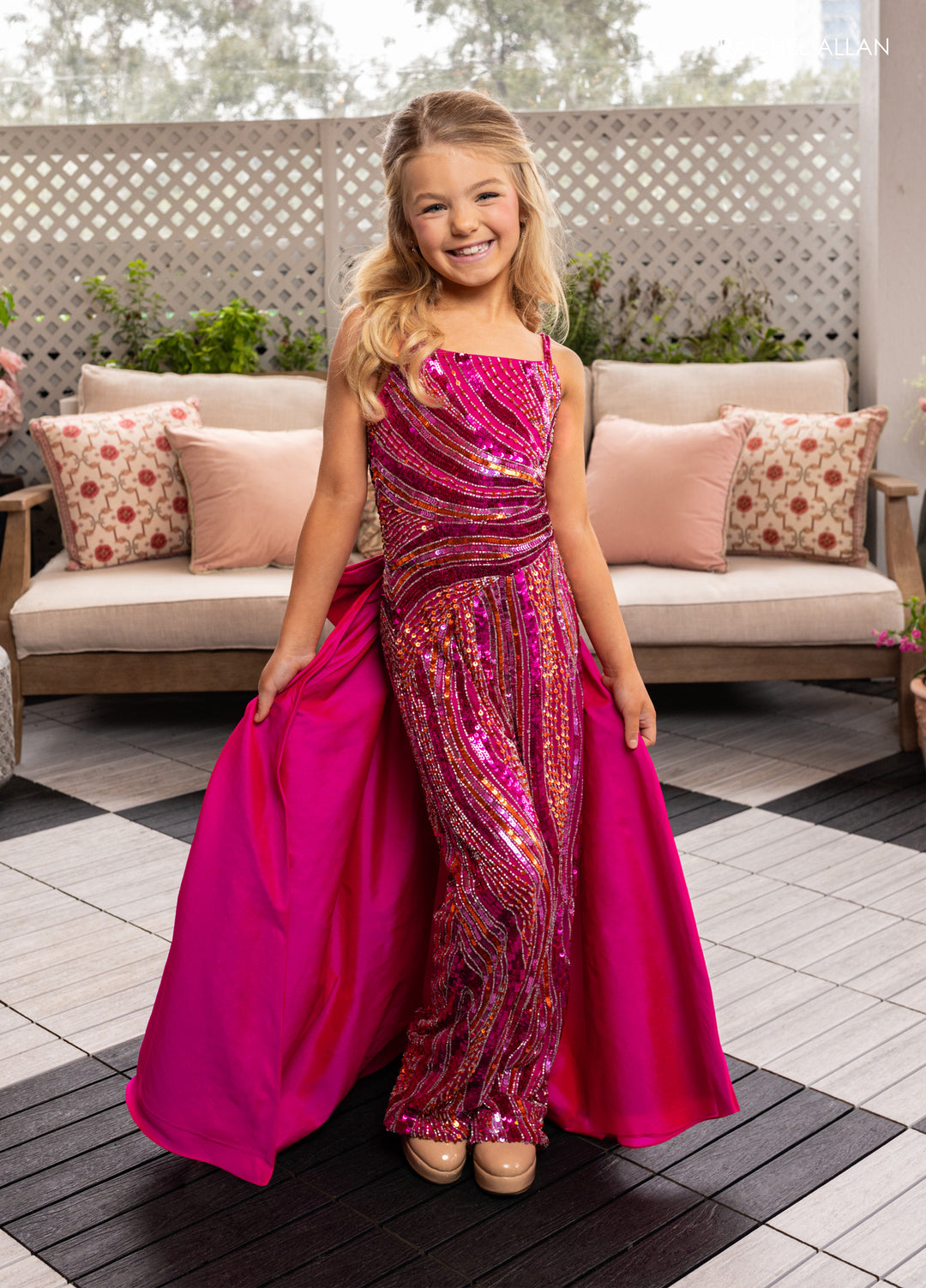 Girl's Overskirt Jumpsuit by Rachel Allan 10286