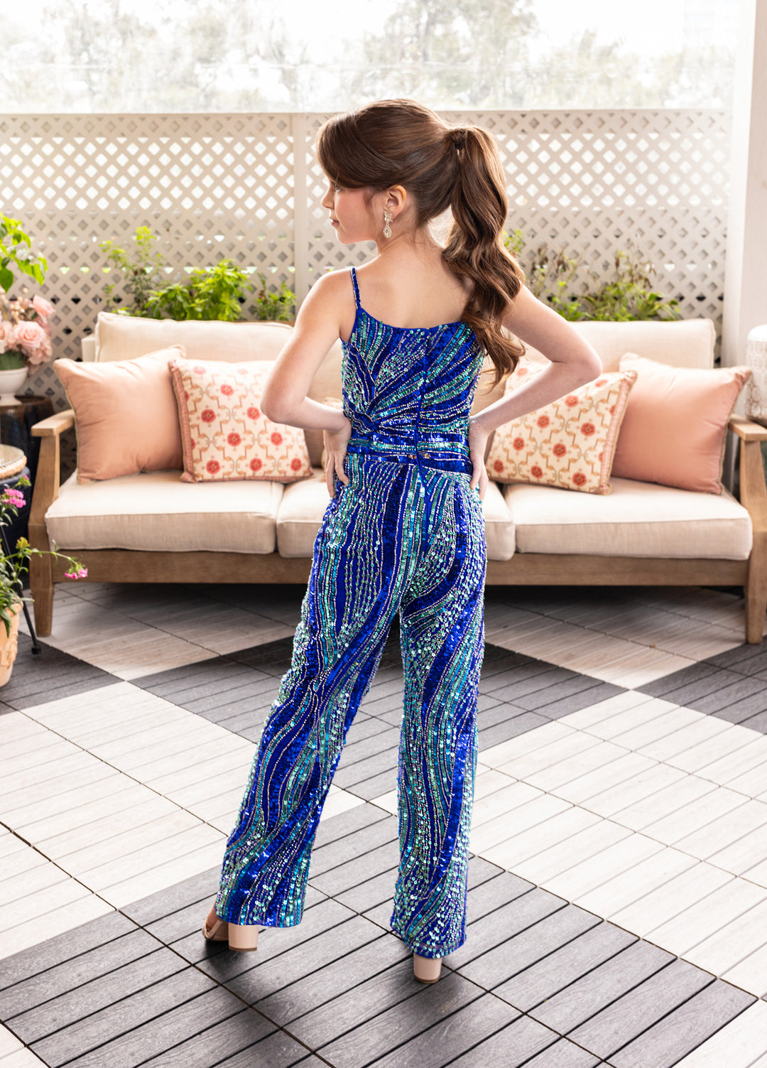 Girl's Overskirt Jumpsuit by Rachel Allan 10286