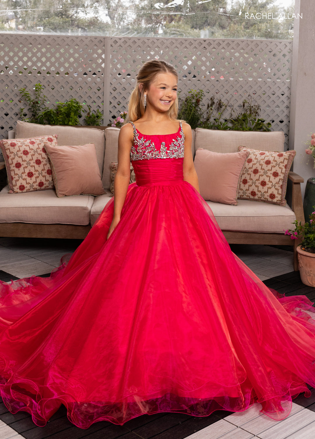 Girl's Organza Sleeveless Gown by Rachel Allan 10287