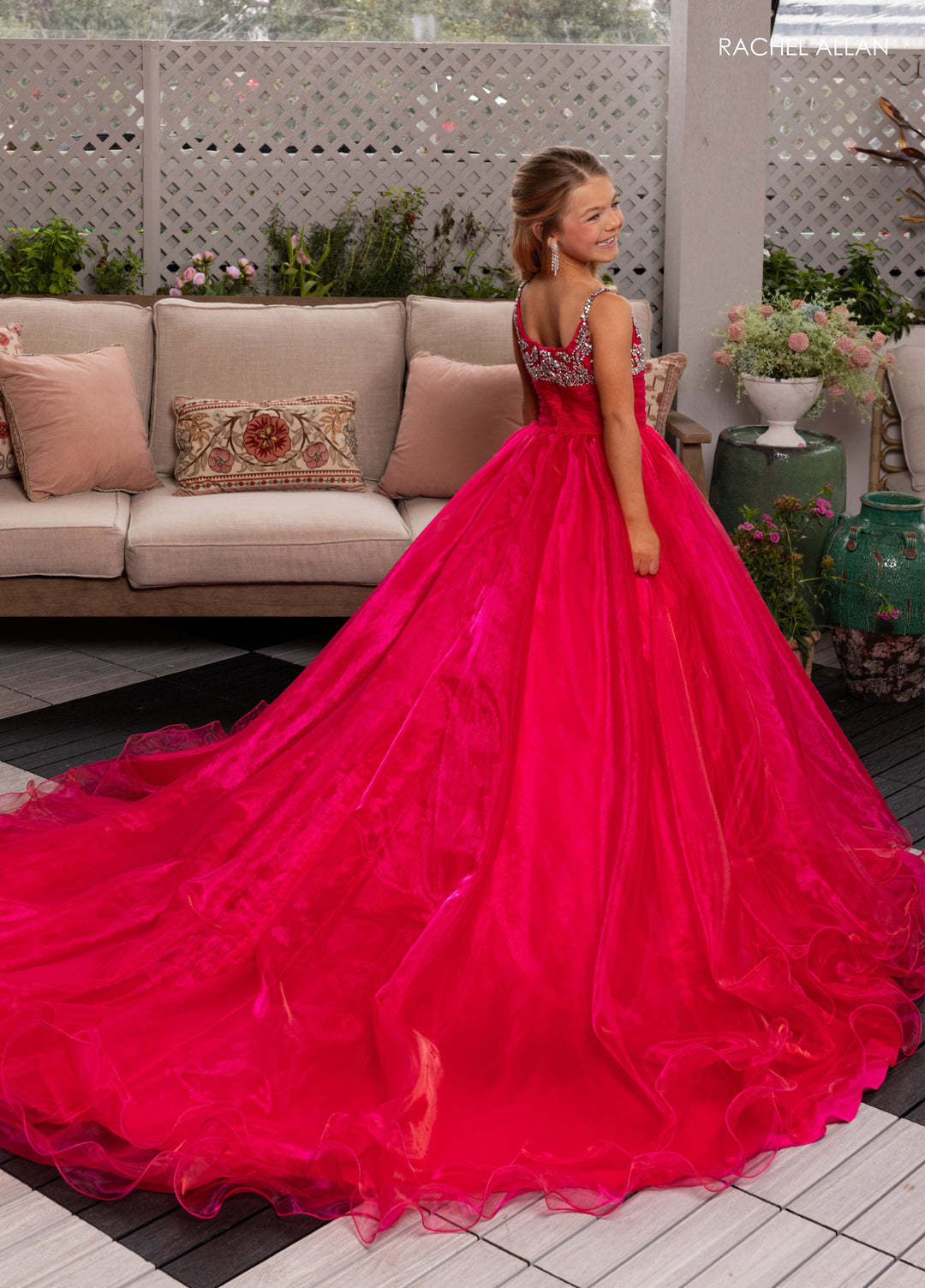Girl's Organza Sleeveless Gown by Rachel Allan 10287