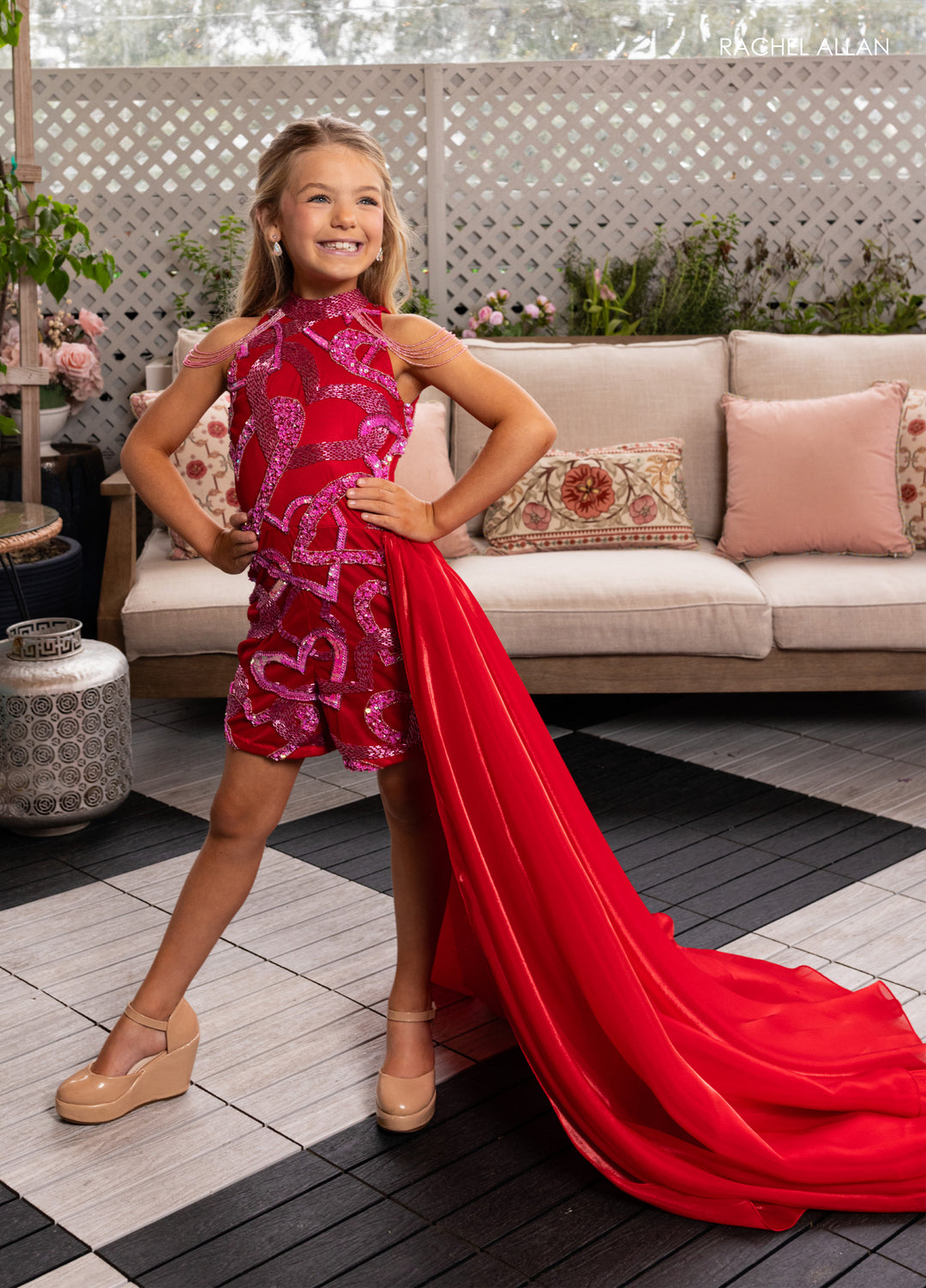 Girl's Cold Shoulder Romper by Rachel Allan 10292