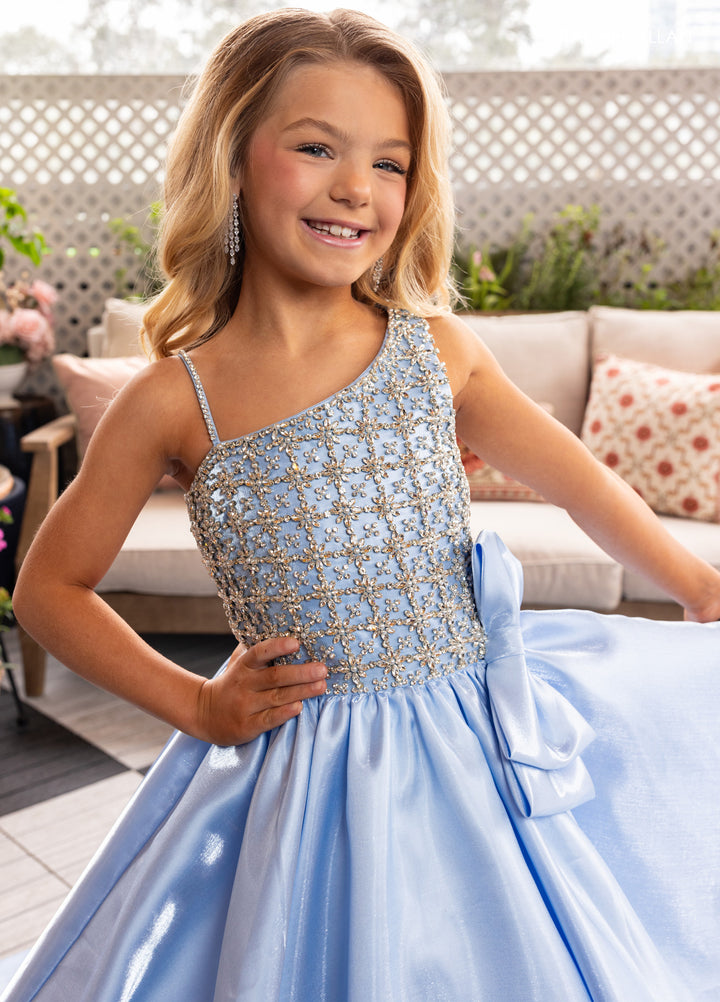 Girl's Satin One Shoulder Gown by Rachel Allan 10298