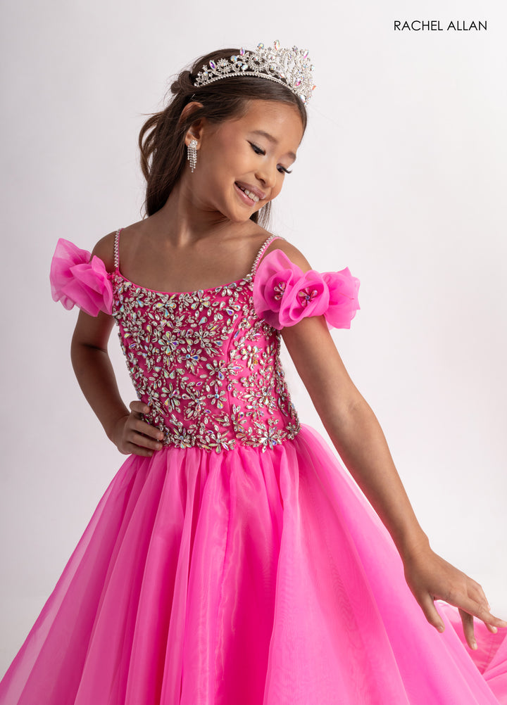 Girl's Organza Off Shoulder Gown by Rachel Allan 10300