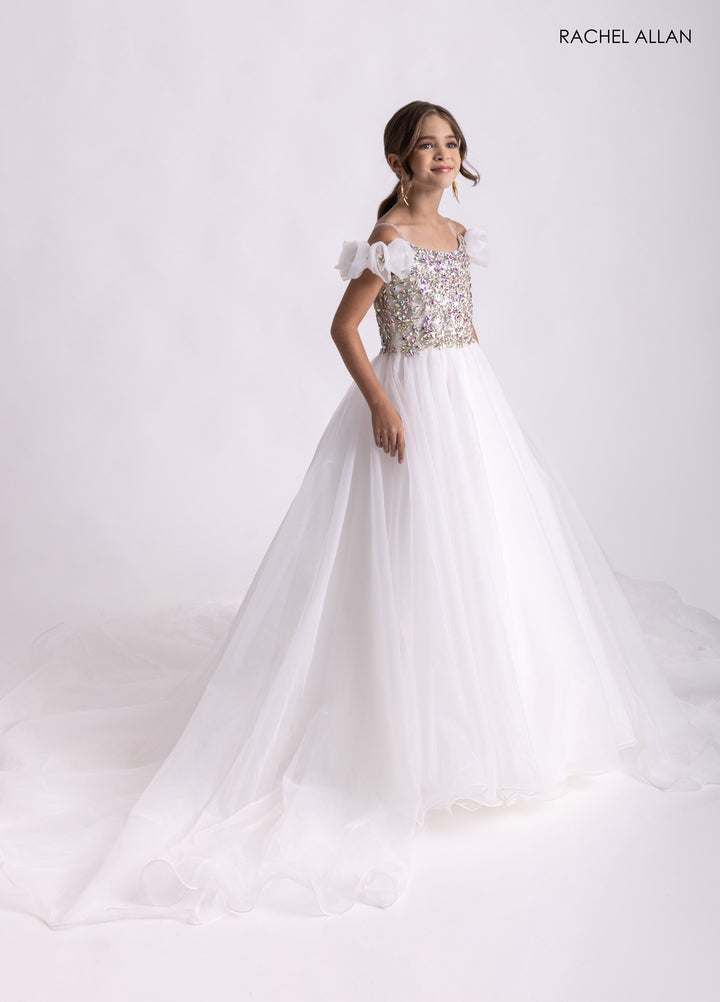 Girl's Organza Off Shoulder Gown by Rachel Allan 10300